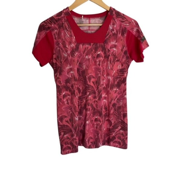 Gore Palm Print Short Sleeve Running Shirt Medium - Picture 1 of 4